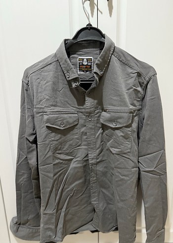 Gri Düğmeli Erkek Keten Gömlek - Görsel 2