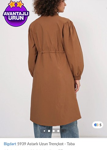 Beldeli Uzun Kahverengi Kadın Trençkot - Görsel 3
