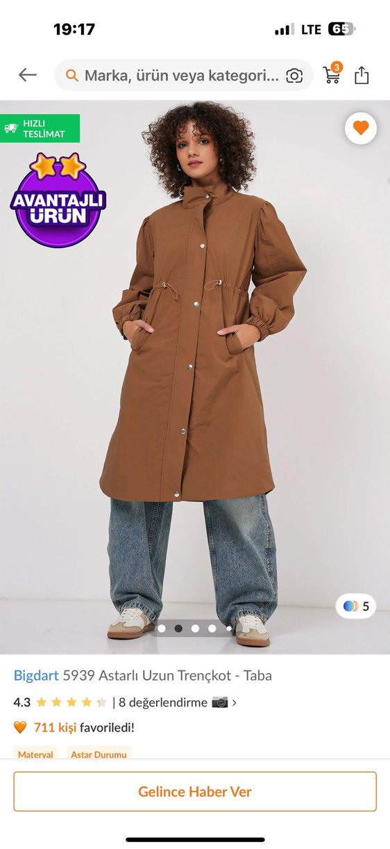 Beldeli Uzun Kahverengi Kadın Trençkot - Görsel 2