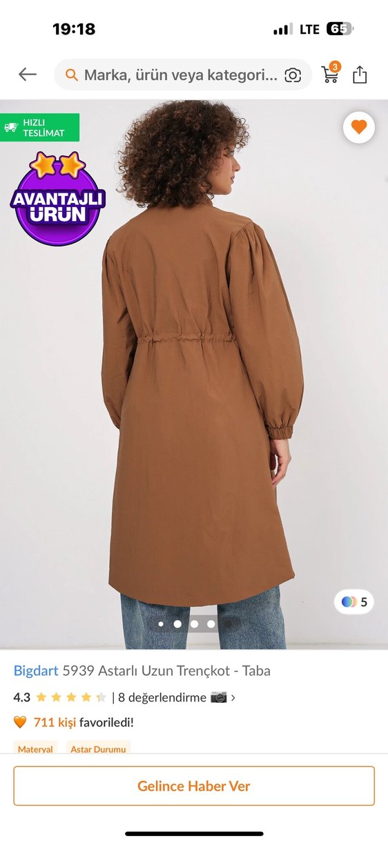 Beldeli Uzun Kahverengi Kadın Trençkot - Görsel 3