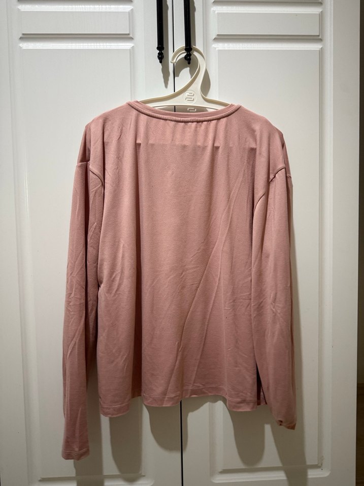 Pembe Kadın Uzun Kollu Salaş Keten pijama takımı - Görsel 2