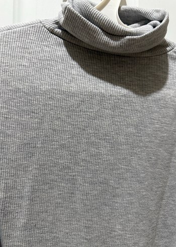 Gri Balıkçı Yaka İnce Uzun Kollu Kadın Kazak - Görsel 2