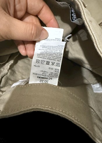 Bej Keten Rahat Kesim Kadın Pantolon - Görsel 5