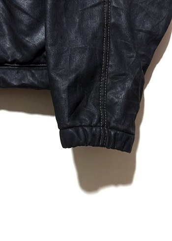 Vintage Tokka Tribe Suni Deri Bomber Mont - Görsel 4