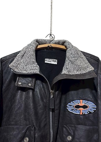 Vintage Tokka Tribe Suni Deri Bomber Mont - Görsel 3