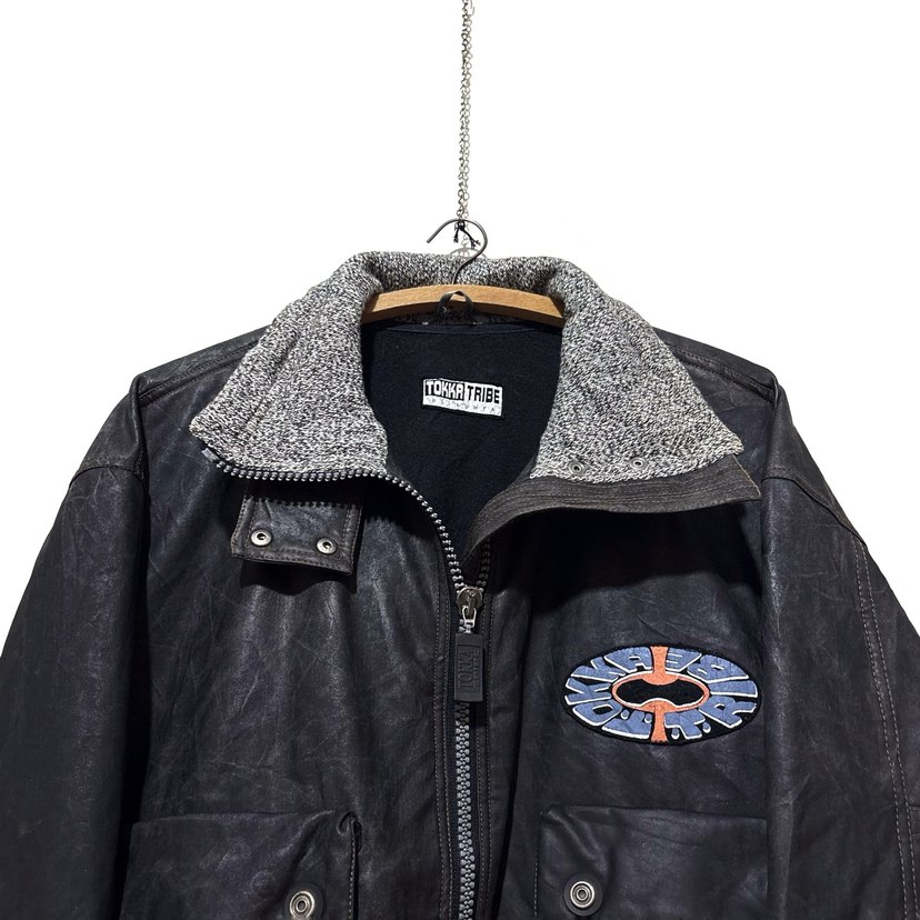 Vintage Tokka Tribe Suni Deri Bomber Mont - Görsel 3