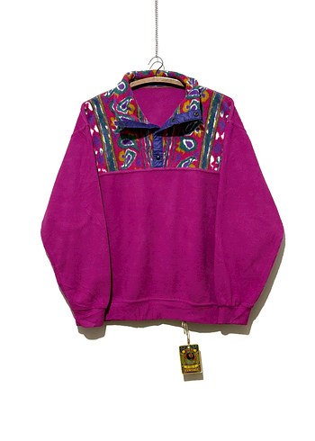Bohem Renkli Desenli Kadın Polar Sweatshirt