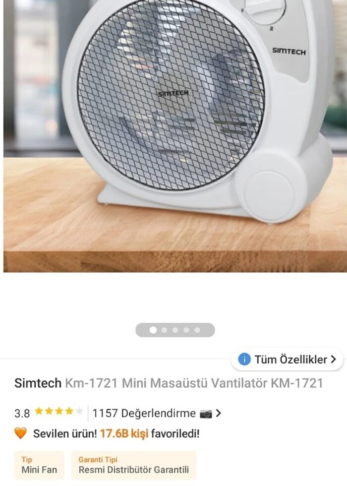 Masaüstü vantilatör  - Görsel 2