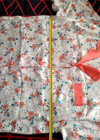 l Beden kırmızı Renk Vintage Çiçekli Kırmızı Kadın Pijama Takımı