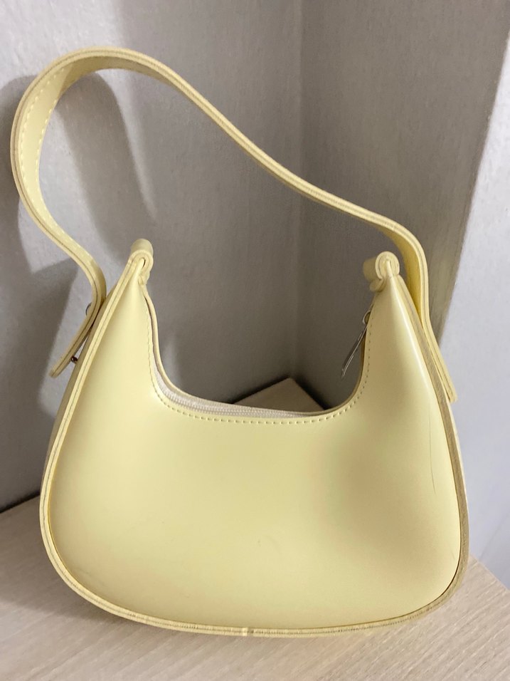 Sarı Minimalist Deri Kadın Çanta - Görsel 3