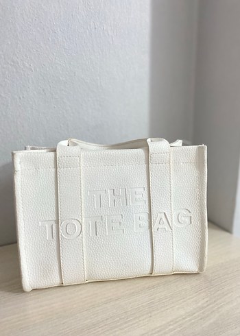 Beyaz Deri Kadın Tote Çanta - Görsel 2