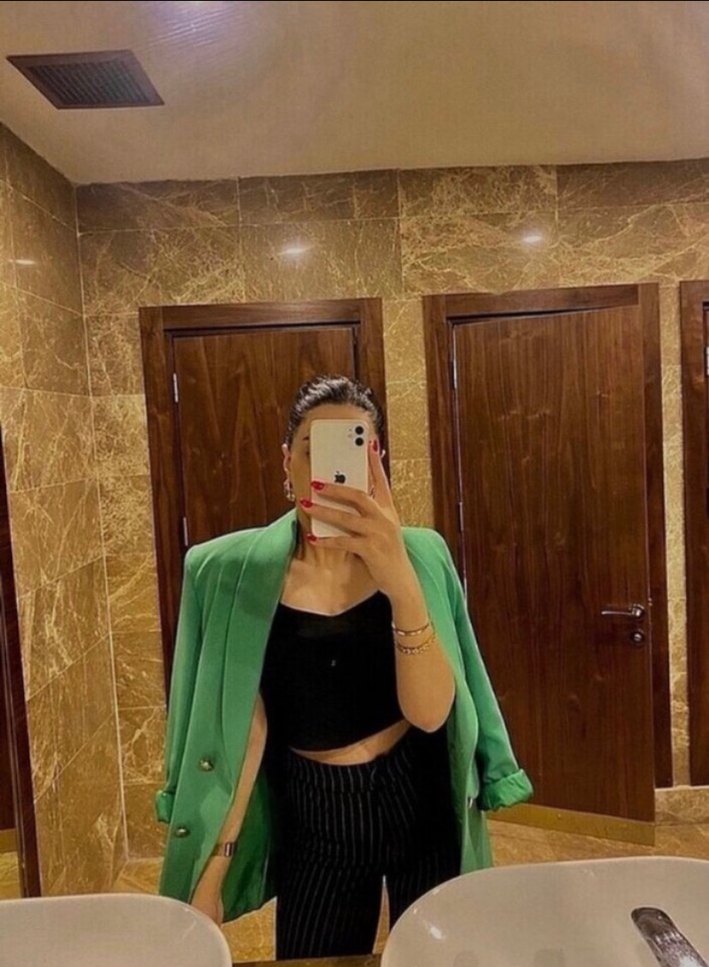 Düğmeli Yeşil Kadın Uzun Blazer - Görsel 3