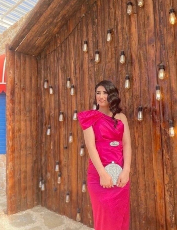 Pembe Drapeli Uzun Abiye Elbise - Görsel 3