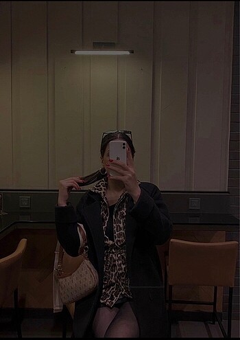 m Beden Leopar gömlek ceket