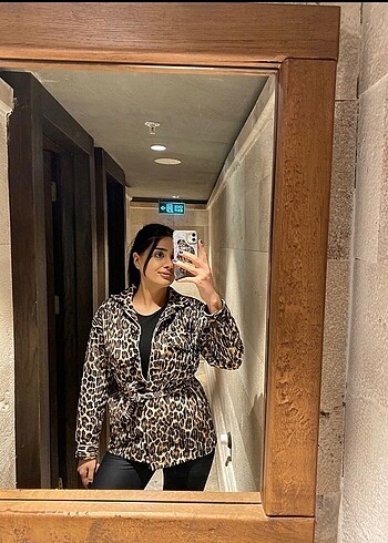 Leopar gömlek ceket
