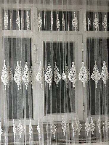 Beden beyaz Renk Tül Perde Taç
