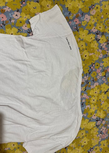 s Beden Baskılı Beyaz Kısa Kollu calvin klein tişört