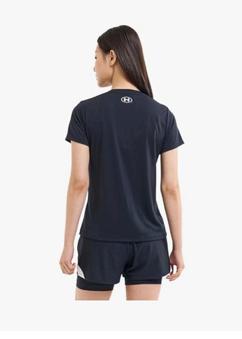 Kadın Siyah Kısa Kollu Spor Tişört - Görsel 3