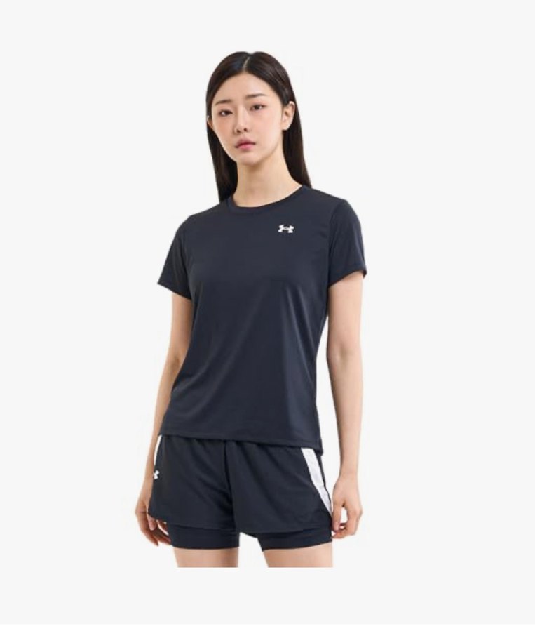 Kadın Siyah Kısa Kollu Spor Tişört - Görsel 2