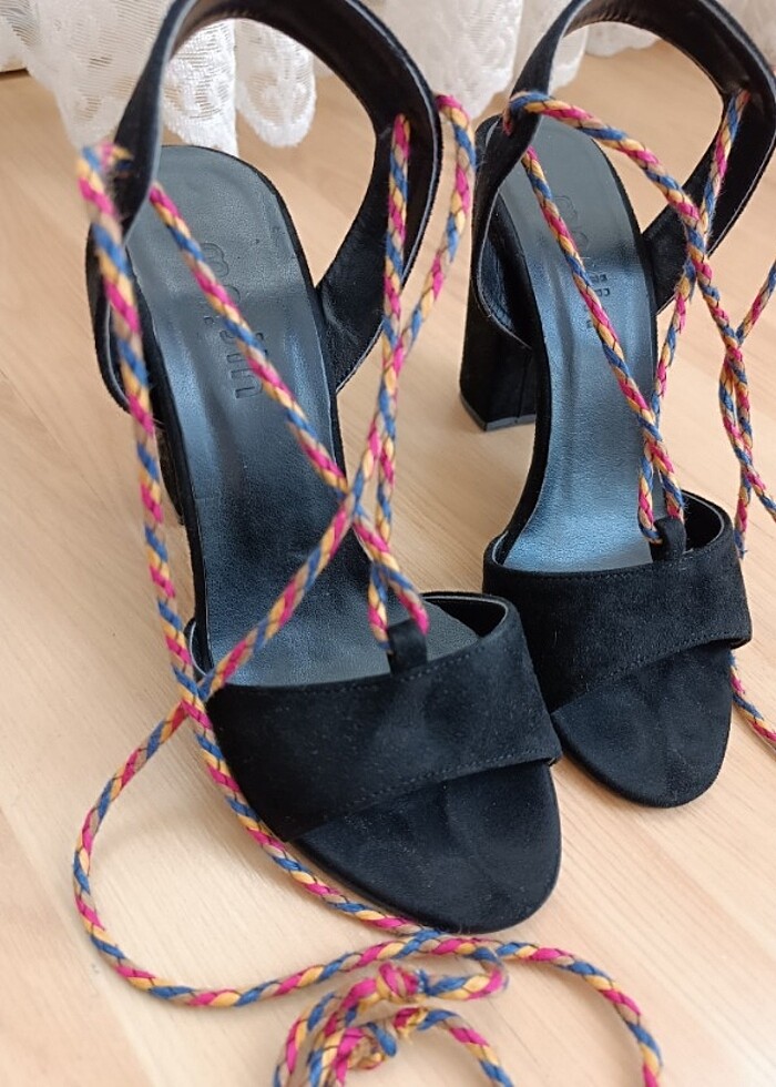 ???? İP DETAYLI TOPUKLU AYAKKABI ???? - Görsel 4