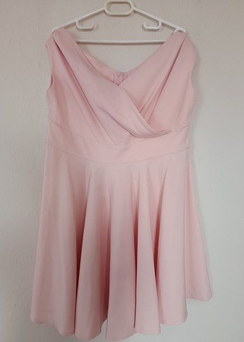 Pembe Drapeli Abiye Elbise
