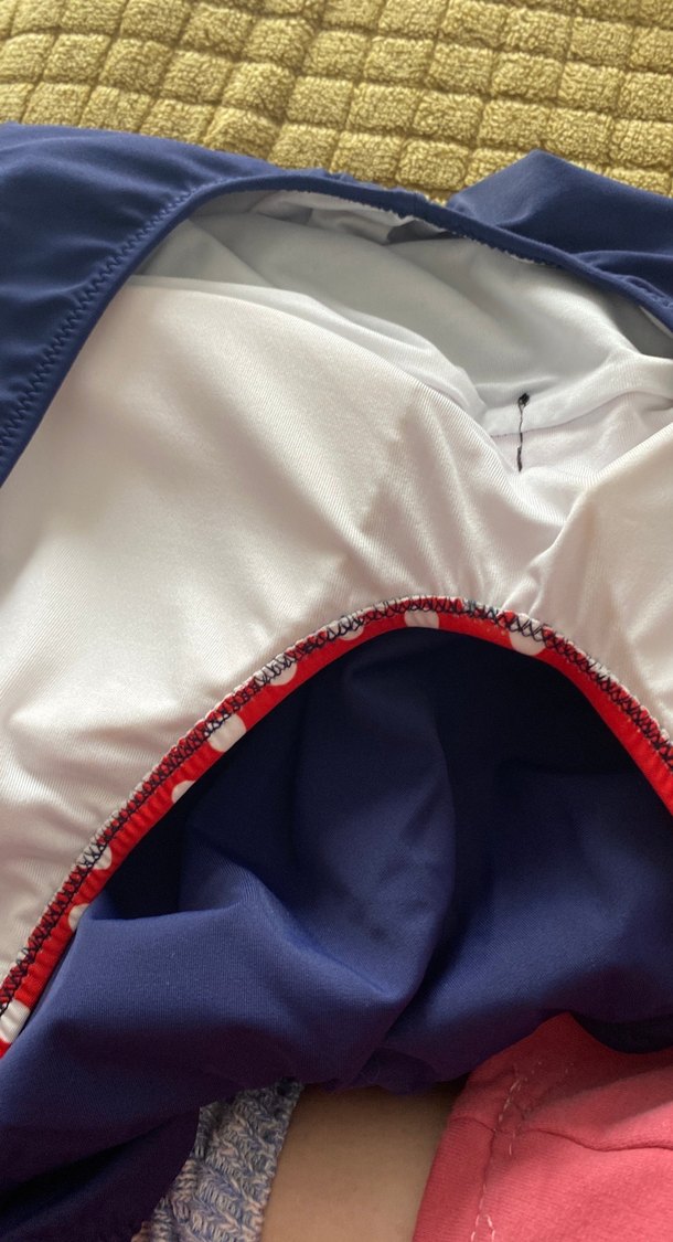 Kırmızı Puantiyeli Askılı Mavi Mayo - Görsel 4