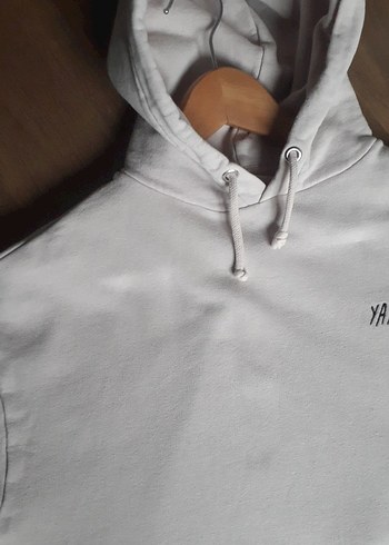 BEJ Kapüşonlu Geniş Kesim Sweatshirt - Görsel 3