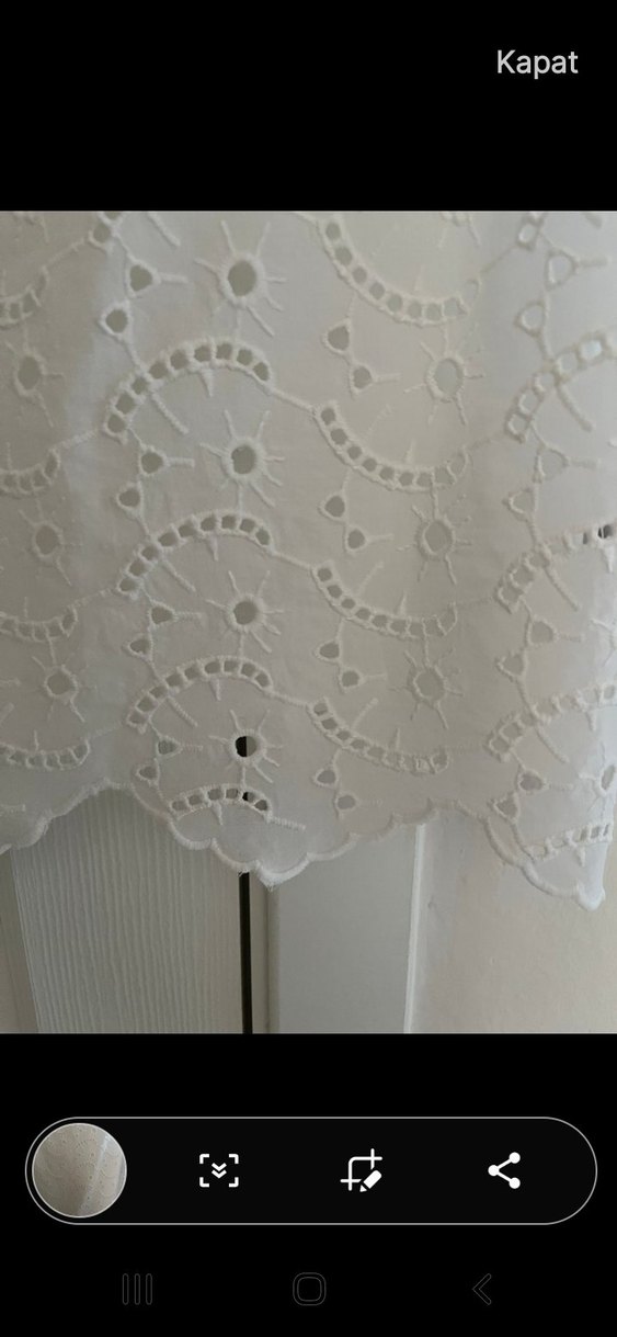 İşlemeli Beyaz Bohem Tül Perde - Görsel 3