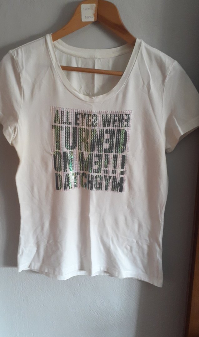 Beyaz Simli Baskılı  Tişört - Görsel 2