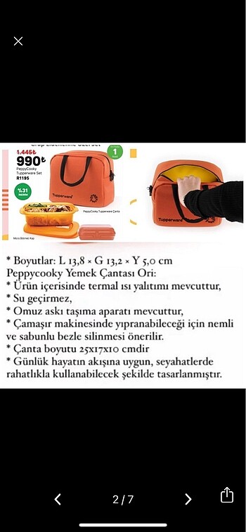 Tupperware Tupperware termal çanta
