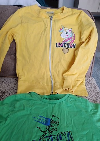 Sarı Fermuarlı Kız Sweatshirt - Görsel 2