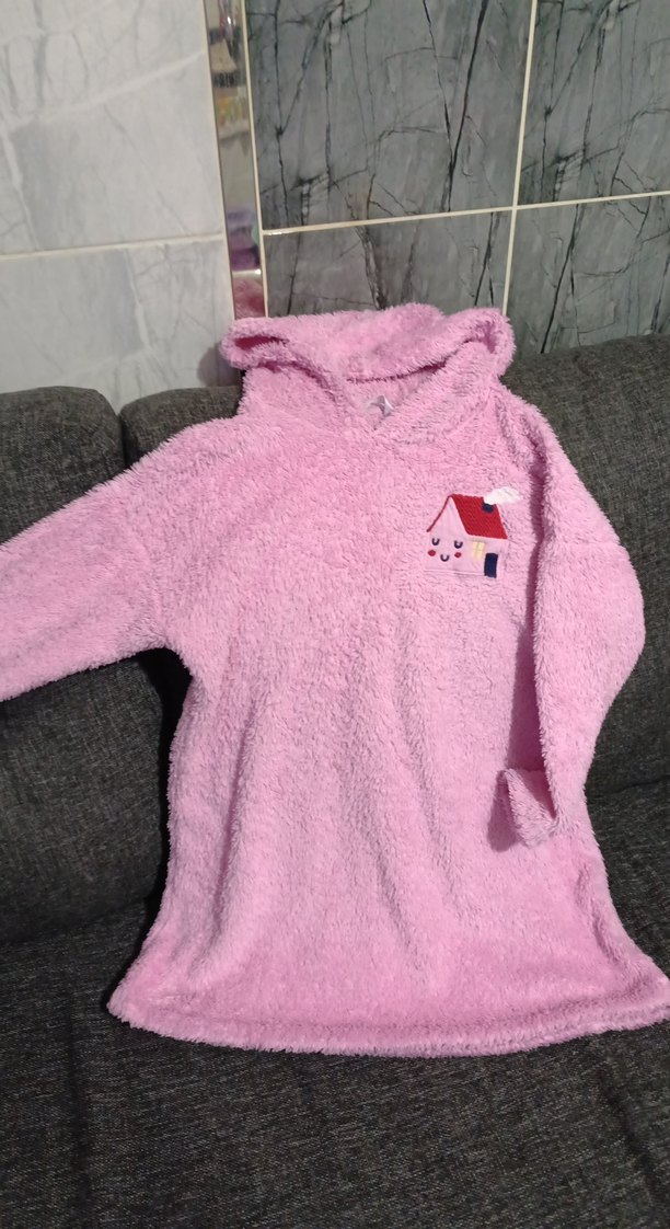 Kız Çocuk Kapüşonlu Pembe Nakışlı Sweatshirt - Görsel 2