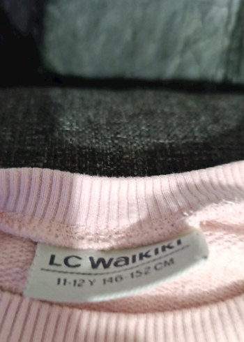 Pembe Kız Sweatshirt, Fırfırlı Kol Detaylı - Görsel 4