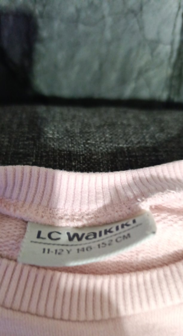 Pembe Kız Sweatshirt, Fırfırlı Kol Detaylı - Görsel 4