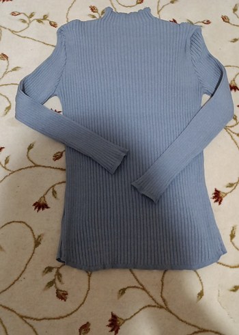 Gri Kadın Boğazlı Triko Kazak - Görsel 4