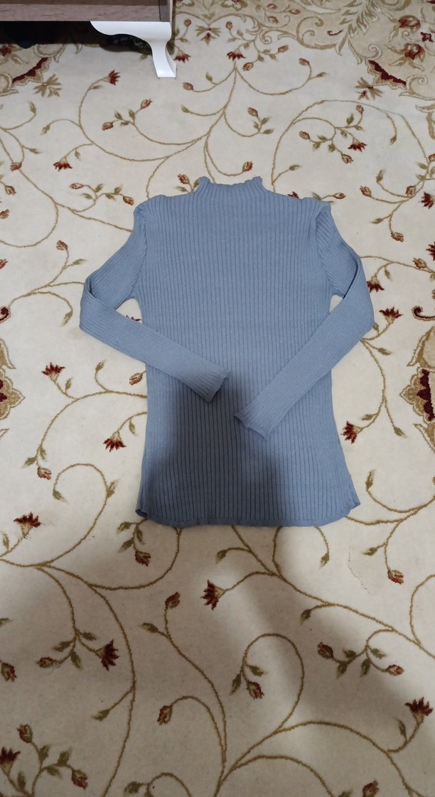 Gri Kadın Boğazlı Triko Kazak - Görsel 3