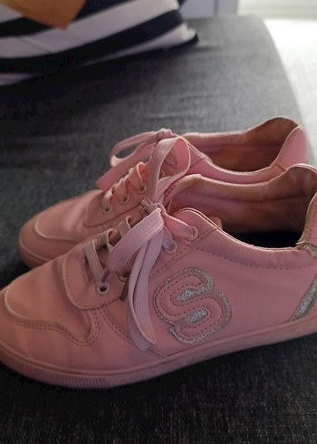 Pembe Bağcıklı Stiletto Topuklu Kadın Spor Ayakkabı - Görsel 3