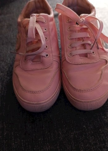 Pembe Bağcıklı Stiletto Topuklu Kadın Spor Ayakkabı - Görsel 2