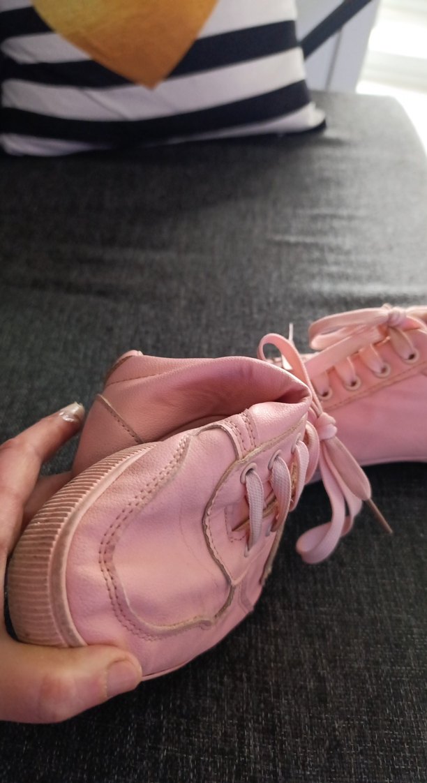 Pembe Bağcıklı Stiletto Topuklu Kadın Spor Ayakkabı - Görsel 4