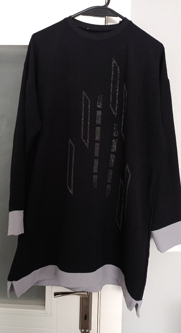 Siyah Uzun KolluTunik boyu 85 iki kol arası 62 cm - Görsel 4