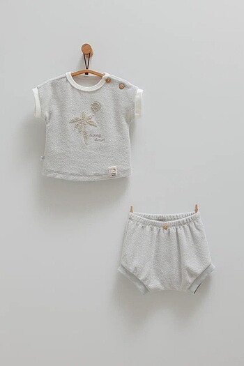Caramell ikili set havlu kumaş 6-9 ay