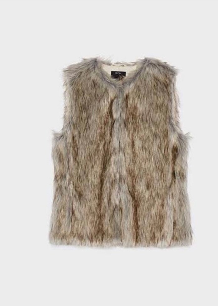 Bershka Suni Kürk Yelek - Görsel 4
