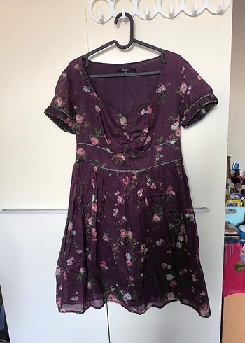 LC Waikiki Mor V Yaka Bohem Midi Elbise