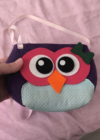 LC Waikiki Renkli Baykuş Desenli Mor Kız Çanta