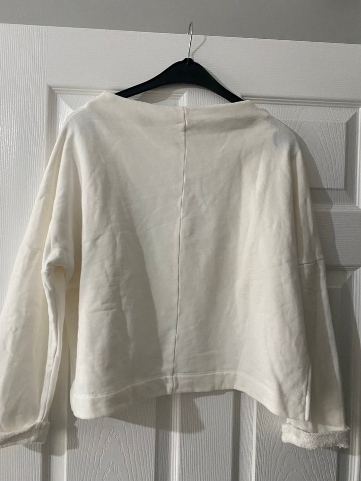 Kadın Beyaz  Salaş Sweatshirt - Görsel 2