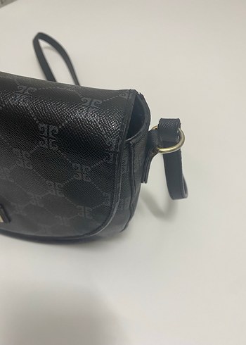 Pierre Cardin Siyah Deri Tokalı El Çantası - Görsel 5