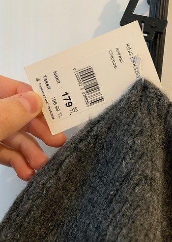 Gri Yün Örgü Bere - Görsel 2