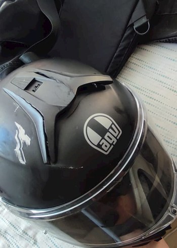 Siyah AGV Kilitli Motosiklet Kaskı - Görsel 8