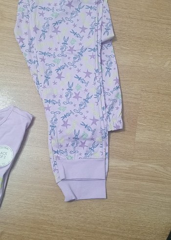 DeFacto Kız Çocuk Mor Baskılı Pamuklu Pijama Takımı - Görsel 5