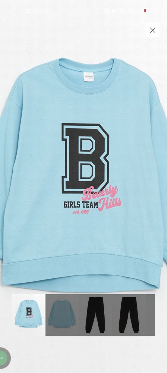 LC Waikiki Mavi Baskılı çocuk pijama Takımı - Görsel 3